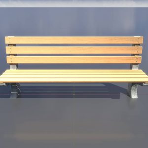 Wooden bench oak with concrete frame light gray