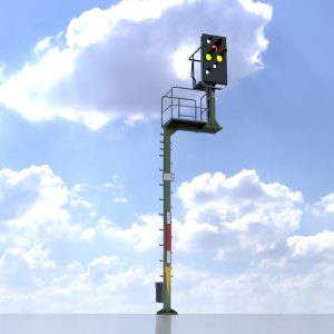 Kombinationssignal Version-4 Eisenbahnsignalmast 7 m