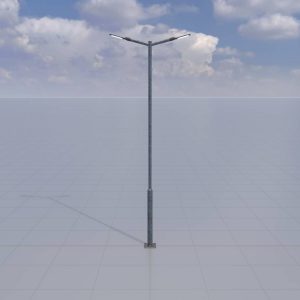 Street lighting with pole type I two-lamp galvanized 4.5 m