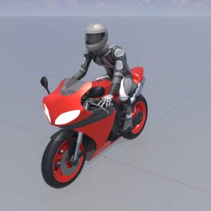 Motorrad Sporttourer mit Fahrer Typ-H rot
