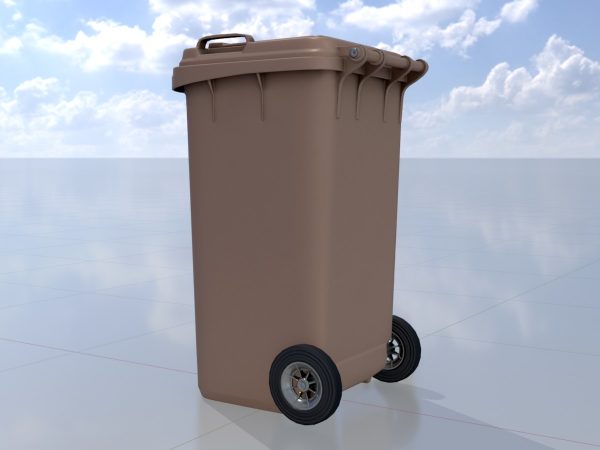 Mülltonne Kunststoff braun mit Rädern 240 Liter
