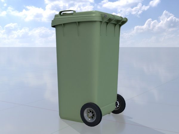 Mülltonne Kunststoff grün mit Rädern 240 Liter