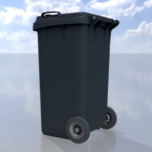Mülltonne Kunststoff schwarz mit Rädern 240 Liter