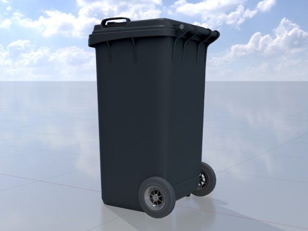 Mülltonne Kunststoff schwarz mit Rädern 240 Liter