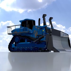 Bulldozer blue