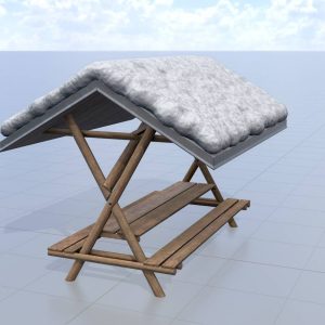 Rastplatz Tisch mit Dach Winter