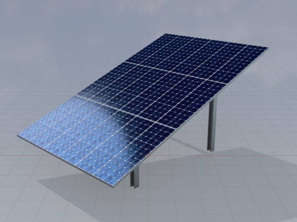Solarmodul Version-1 Breite 6.5 m Neigungswinkel 20 Grad