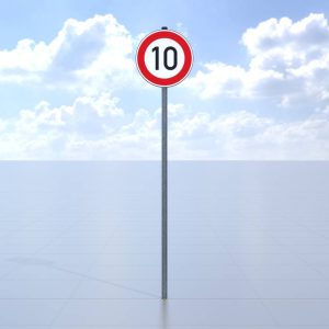 Verkehrszeichen 274-10 Höchstgeschwindigkeit 10 km/h Größe 2