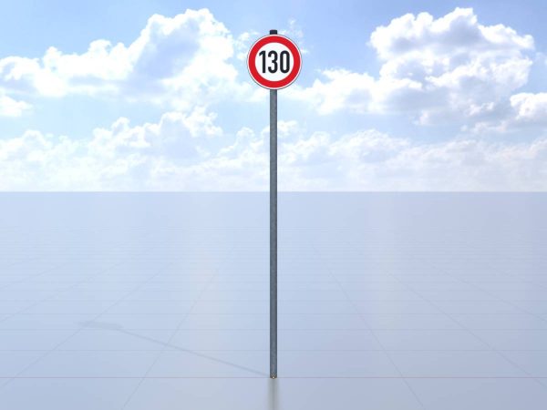 Verkehrszeichen 274-130 Höchstgeschwindigkeit 130 km/h Größe 1