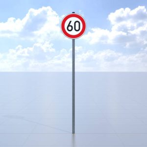 Verkehrszeichen 274-60 Höchstgeschwindigkeit 60 km/h Größe 2