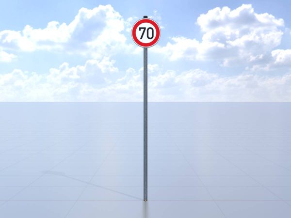 Verkehrszeichen 274-70 Höchstgeschwindigkeit 70 km/h Größe 1