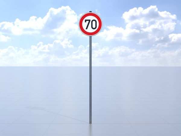 Verkehrszeichen 274-70 Höchstgeschwindigkeit 70 km/h Größe 2