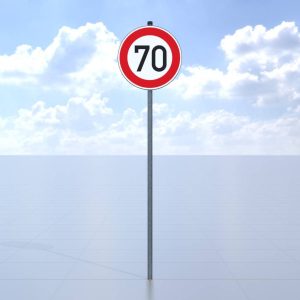 Verkehrszeichen 274-70 Höchstgeschwindigkeit 70 km/h Größe 3