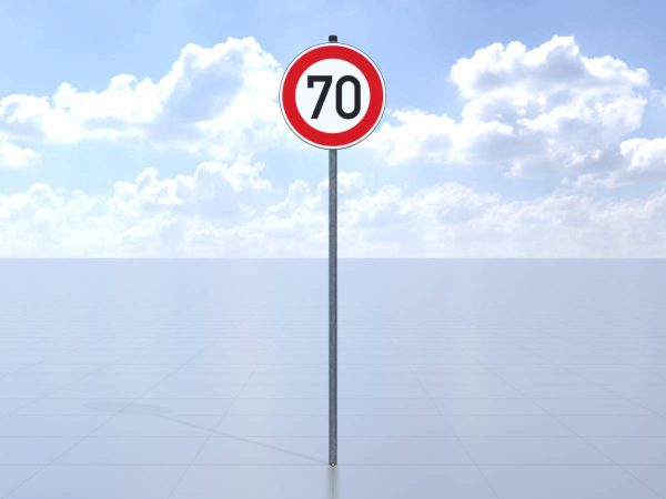 Verkehrszeichen 274-70 Höchstgeschwindigkeit 70 km/h Größe 3