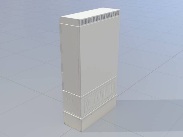 Kabelverteilerschrank mit Sockel-Lochplatte und Drehgriff zweitürig asym 1410x800x325 – Bild 2