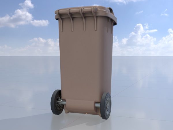 Mülltonne Kunststoff braun mit Rädern 240 Liter – Bild 2