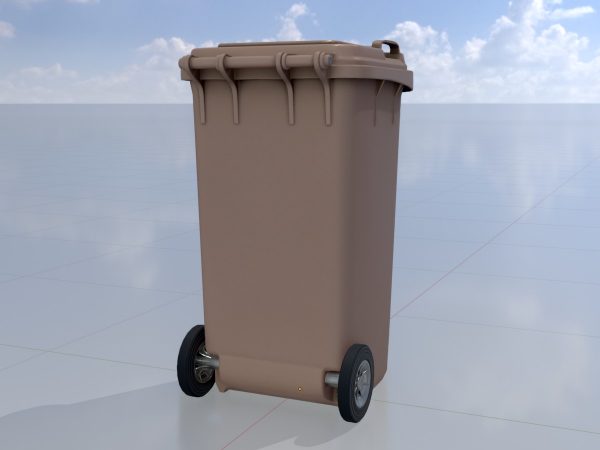 Mülltonne Kunststoff braun mit Rädern 240 Liter – Bild 2