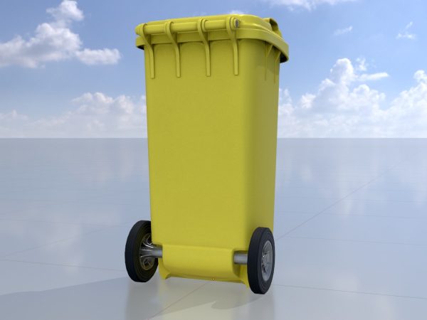 Mülltonne Kunststoff gelb mit Rädern 120 Liter – Bild 2