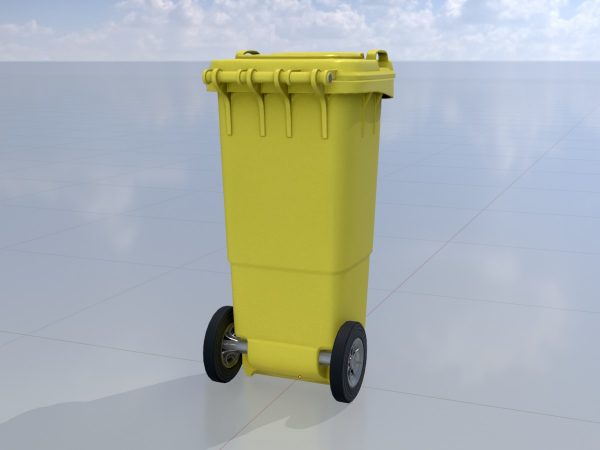 Mülltonne Kunststoff gelb mit Rädern 60 Liter – Bild 2