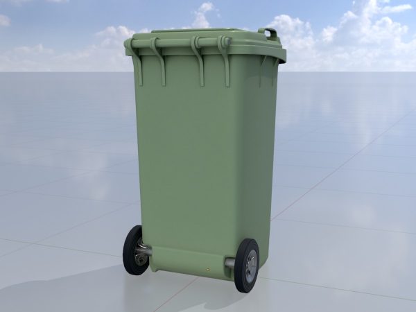 Mülltonne Kunststoff grün mit Rädern 240 Liter – Bild 2