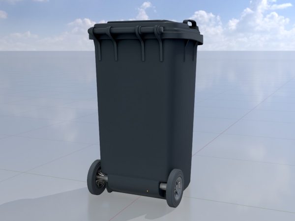 Mülltonne Kunststoff schwarz mit Rädern 240 Liter – Bild 2