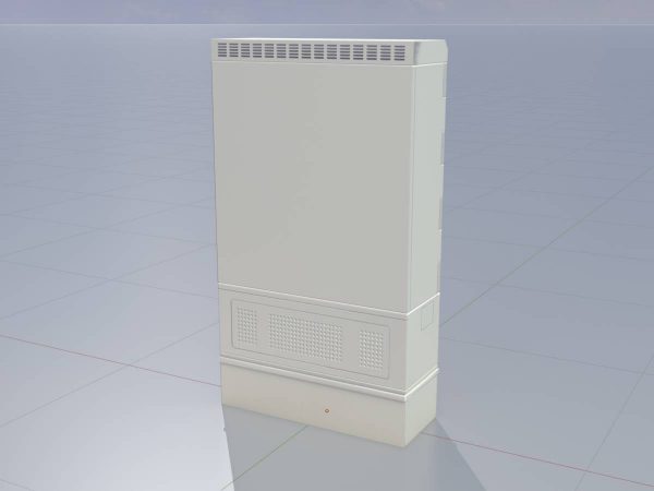 Kabelverteilerschrank mit Sockel-Lochplatte und Drehgriff zweitürig asym 1410x800x325 – Bild 3