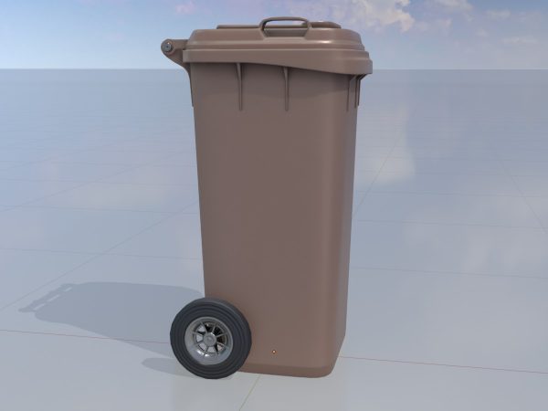 Mülltonne Kunststoff braun mit Rädern 120 Liter – Bild 3