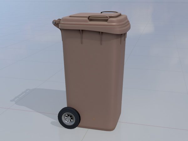 Mülltonne Kunststoff braun mit Rädern 240 Liter – Bild 3