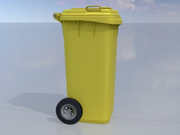 Mülltonne Kunststoff gelb mit Rädern 120 Liter – Bild 3