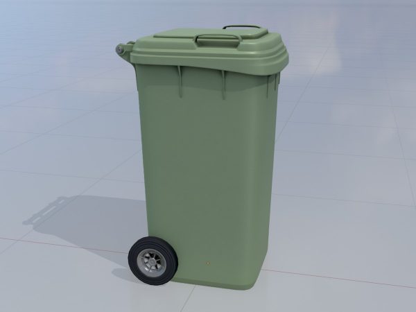 Mülltonne Kunststoff grün mit Rädern 240 Liter – Bild 3