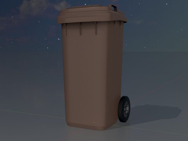 Mülltonne Kunststoff braun mit Rädern 120 Liter – Bild 4