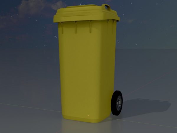 Mülltonne Kunststoff gelb mit Rädern 120 Liter – Bild 4