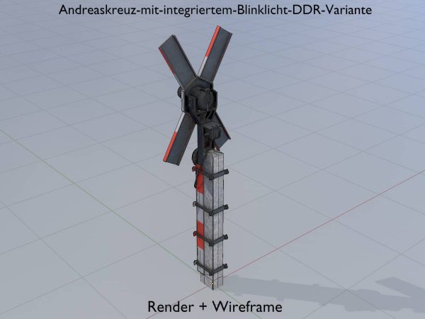 Andreaskreuz mit integriertem Blinklicht DDR-Variante – Bild 5