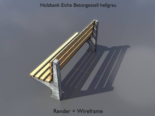 Wooden bench oak with concrete frame light gray - Image 5