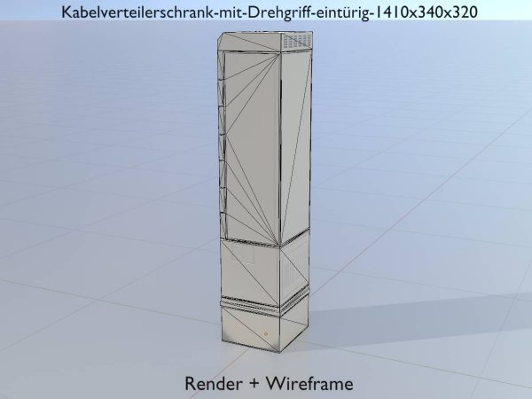 Kabelverteilerschrank mit Drehgriff eintürig 1410x340x320 – Bild 5