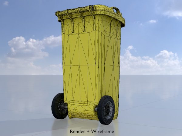 Mülltonne Kunststoff gelb mit Rädern 120 Liter – Bild 5