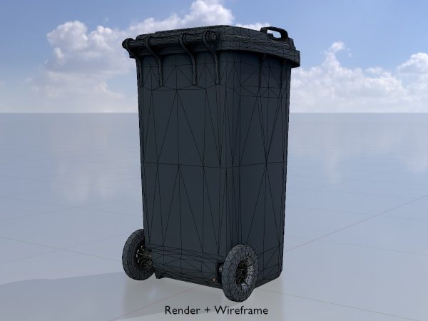 Mülltonne Kunststoff schwarz mit Rädern 240 Liter – Bild 5