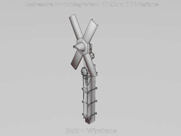 Andreaskreuz mit integriertem Blinklicht DDR-Variante – Bild 6