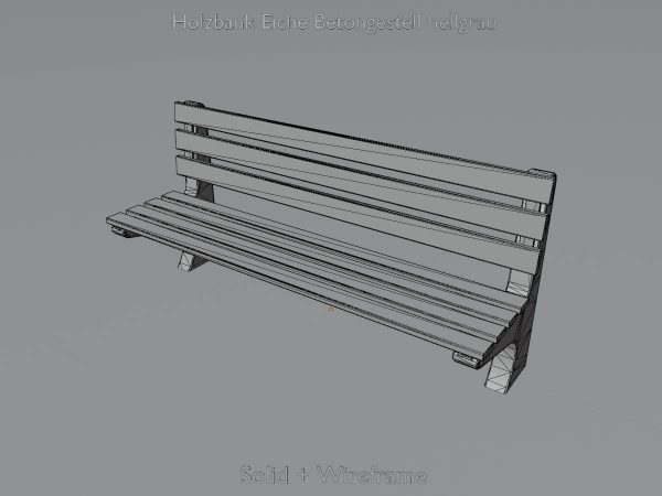 Wooden bench oak with concrete frame light gray - Image 6
