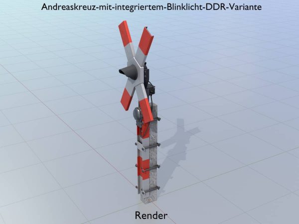 Andreaskreuz mit integriertem Blinklicht DDR-Variante – Bild 9