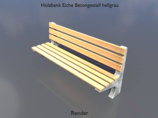 Wooden bench oak with concrete frame light gray - Image 9