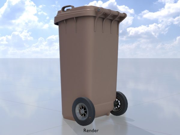 Mülltonne Kunststoff braun mit Rädern 120 Liter – Bild 9