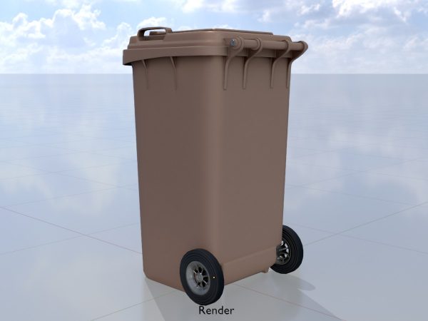 Mülltonne Kunststoff braun mit Rädern 240 Liter – Bild 9