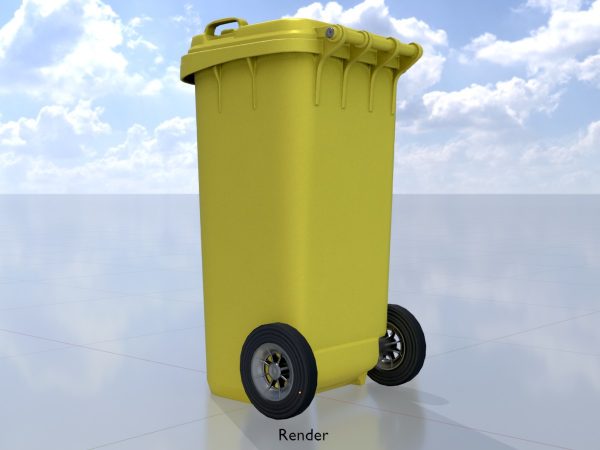 Mülltonne Kunststoff gelb mit Rädern 120 Liter – Bild 9