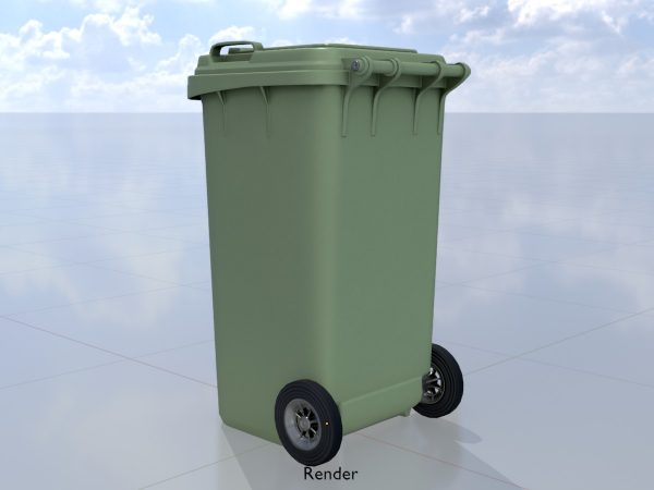 Mülltonne Kunststoff grün mit Rädern 240 Liter – Bild 9