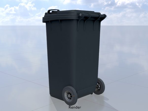 Mülltonne Kunststoff schwarz mit Rädern 240 Liter – Bild 9