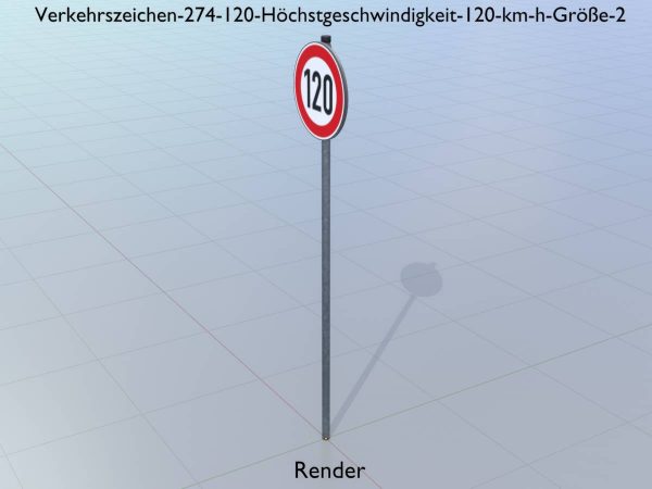 Verkehrszeichen 274-120 Höchstgeschwindigkeit 120 km/h Größe 2 – Bild 9