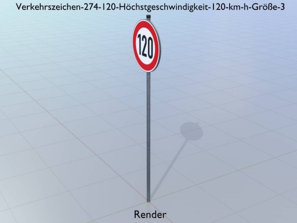 Verkehrszeichen 274-120 Höchstgeschwindigkeit 120 km/h Größe 3 – Bild 9