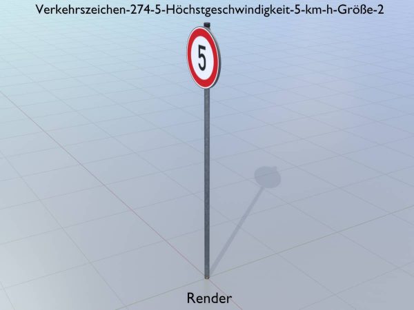 Verkehrszeichen 274-5 Höchstgeschwindigkeit 5 km/h Größe 2 – Bild 9
