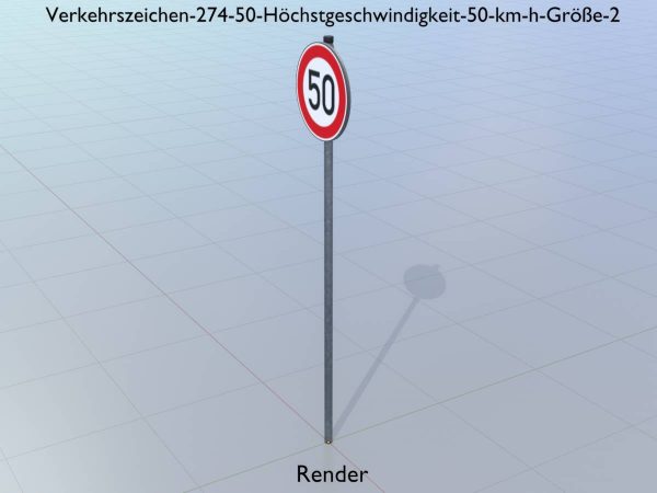 Verkehrszeichen 274-50 Höchstgeschwindigkeit 50 km/h Größe 2 – Bild 9